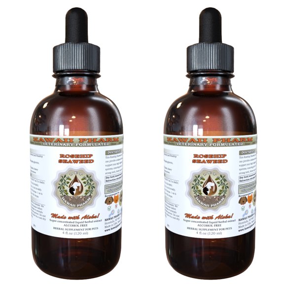 Rosehip/Seaweed, VETERINARY Natural Alcohol-FREE Liquid Extract, Pet Herbal Supplement 2x4 oz