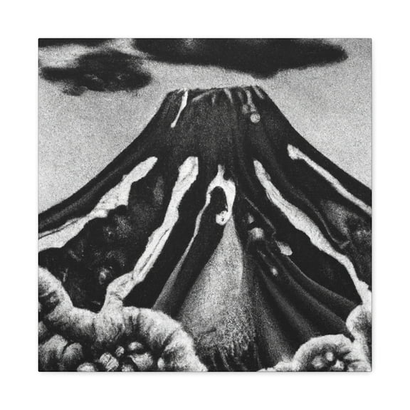 Volcano in Pointillism - Canvas