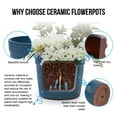 thumbnail image 5 of 3 Pieces Ceramic Flowerpot, Modern Planter for Patio, outdoor areas or Windowsills - Antique Blue | Durable antique blue ceramic planters with built-in drainage, perfect for indoor or outdoor decor, 5 of 13