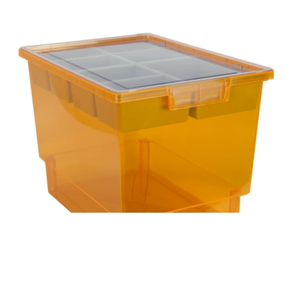 Bin/ Tote/ Tray Divider Kit - Triple Depth 12" Bin in Neon Orange - 3 pack