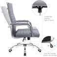 thumbnail image 5 of SEEKOL Ribbed Office Desk Mid Back Computer Chair Height Adjustable Conference Executive Task Swivel PU Leather Grey, 5 of 8