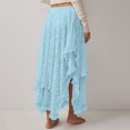 thumbnail image 3 of Hvot&aat Women's Layered Lace Long Skirt Asymmetrical Floral Sheer Flowy Swing Skirt Beach Curtain Retro Skirt, 3 of 6