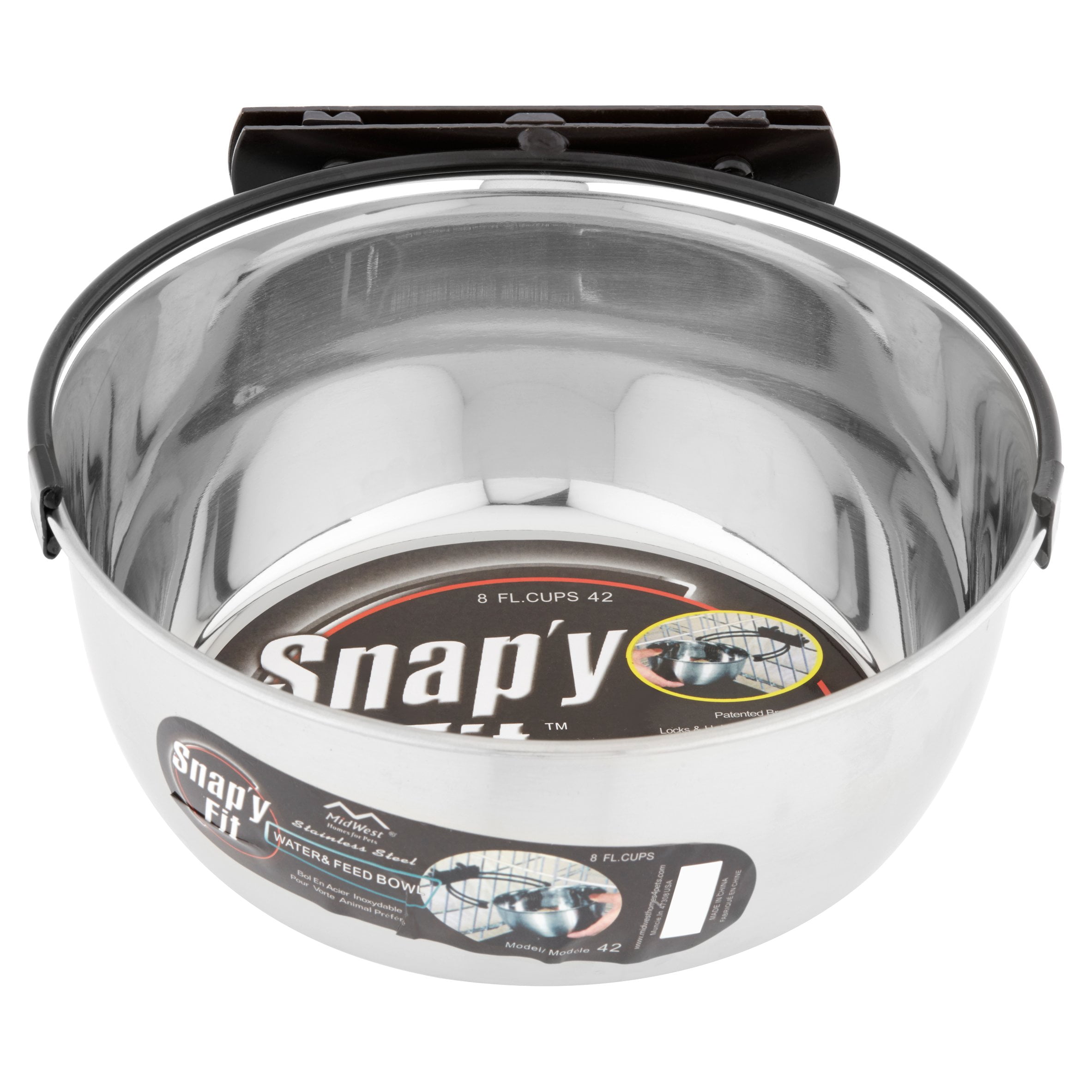 MidWest Homes for Pets 2 Quart Snap'y Fit Stainless Steel Bowl for Dogs, 8 cups/ 64 oz