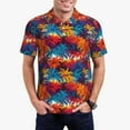 thumbnail image 3 of Rocae Colorful Hawaii Palms for Men's Short Sleeve Polo Shirt, Quick Drying Performance Moisture Wicking Sports Men's Golf Shirt XX-Large, 3 of 9