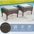 thumbnail image 3 of Giantfurnni Outdoor Patio Ottomans Set of 2, All Weather Rattan Wicker Footstool Footrest Seat with Removable Cushions, 3 of 6