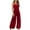 Red, variant on Women's Plus Size Jumpsuits Casual Loose Overalls One-Piece Sleeveless Smocked Wide Leg Long Pant Rompers