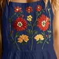 thumbnail image 6 of TEAJOPSUU Womens Floral Embroidered Overalls Square Neck Wide Leg Jumpsuits Spaghetti Strap Long Romper with Pockets Summer Beach Casual Wear Navy, 6 of 9