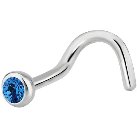 Cubic Zirconia Nose Screw - 18g Surgical Steel 2.5mm CZ Crystal Nose Screw