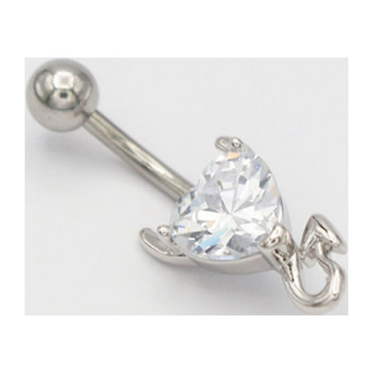 Devil Stainless Steel Zircon Belly Button Ring – GTHIC