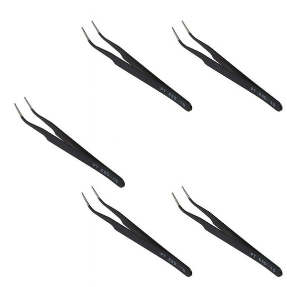 5X Curved Tweezers Jewelers Craft Hobby Beading Hand Tool