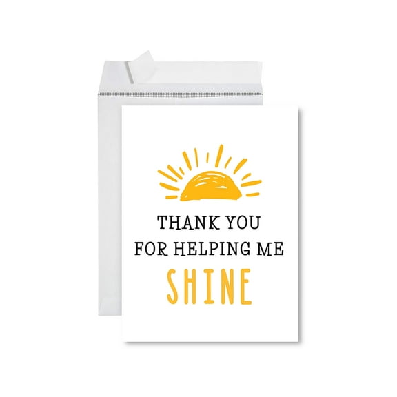 Koyal Wholesale Jumbo Teacher Appreciation Cards - Best Staff Creative Thank You Card with Envelope, Sunshine