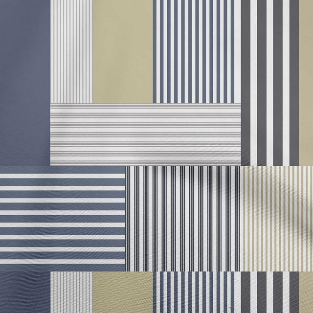 oneOone Tissu Jersey Coton Beige Rayé Matériel de Robe Tissu Imprimé Tissu au Mètre 58 Pouces de Large