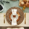 thumbnail image 5 of Leather Brown Basketweave Round Woven Vinyl Placemat 15x15 (Set of 4), 5 of 8