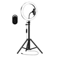 thumbnail image 2 of 10 '' Kit de soporte de teléfono para Selfie con fsh de maquilje de fotografía reguble Yotijar Soporte de luz de luz de anillo, 2 of 10