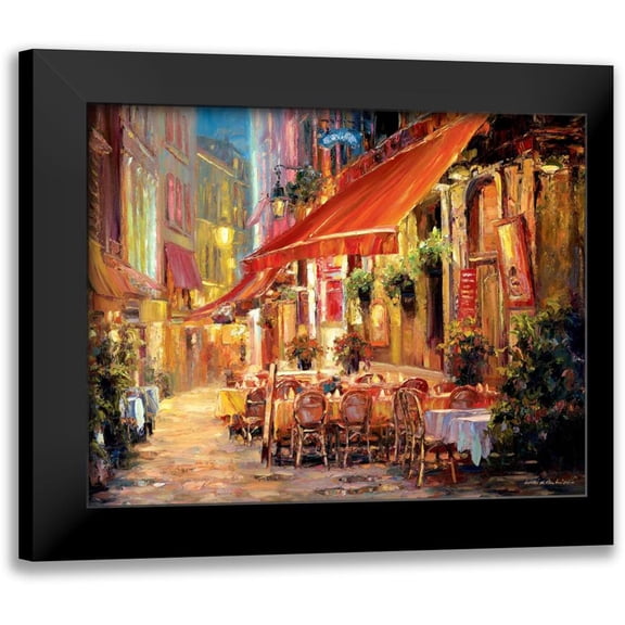 Liu, Haixia 14x12 Black Modern Framed Museum Art Print Titled - Cafe in Light