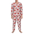 thumbnail image 3 of Lsque Amanita Red Mushroom Pattern Long Sleeve Pajama Set for Men - Soft 2-Piece Sleepwear and Loungewear Set with Pockets, Comfy Nightwear-Medium, 3 of 7