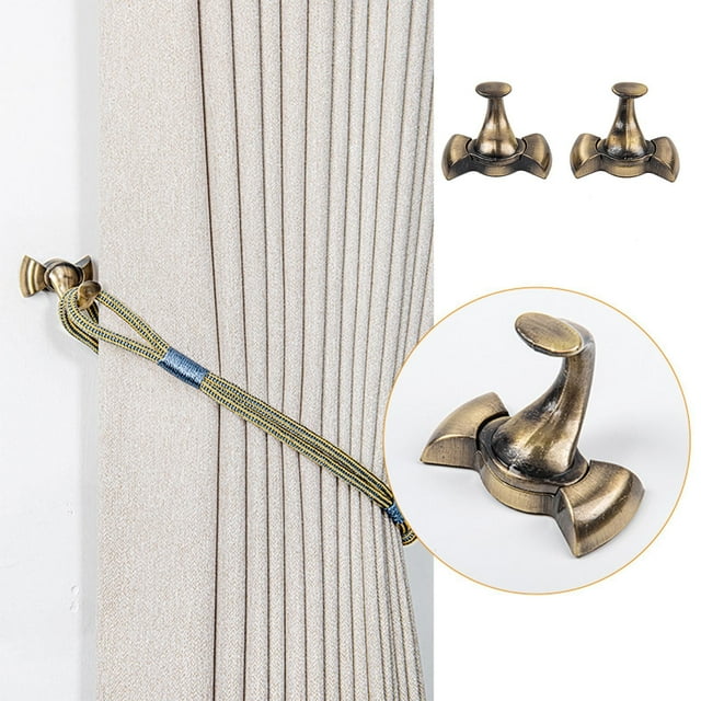 Chmadoxn Home Decor, Room Decor, Wall Decor Curtain Tie Backs,2 PCS Alloy Curtain Holdbacks Back Hooks Wall Mounted Coat Hanger Set Curtain hooks