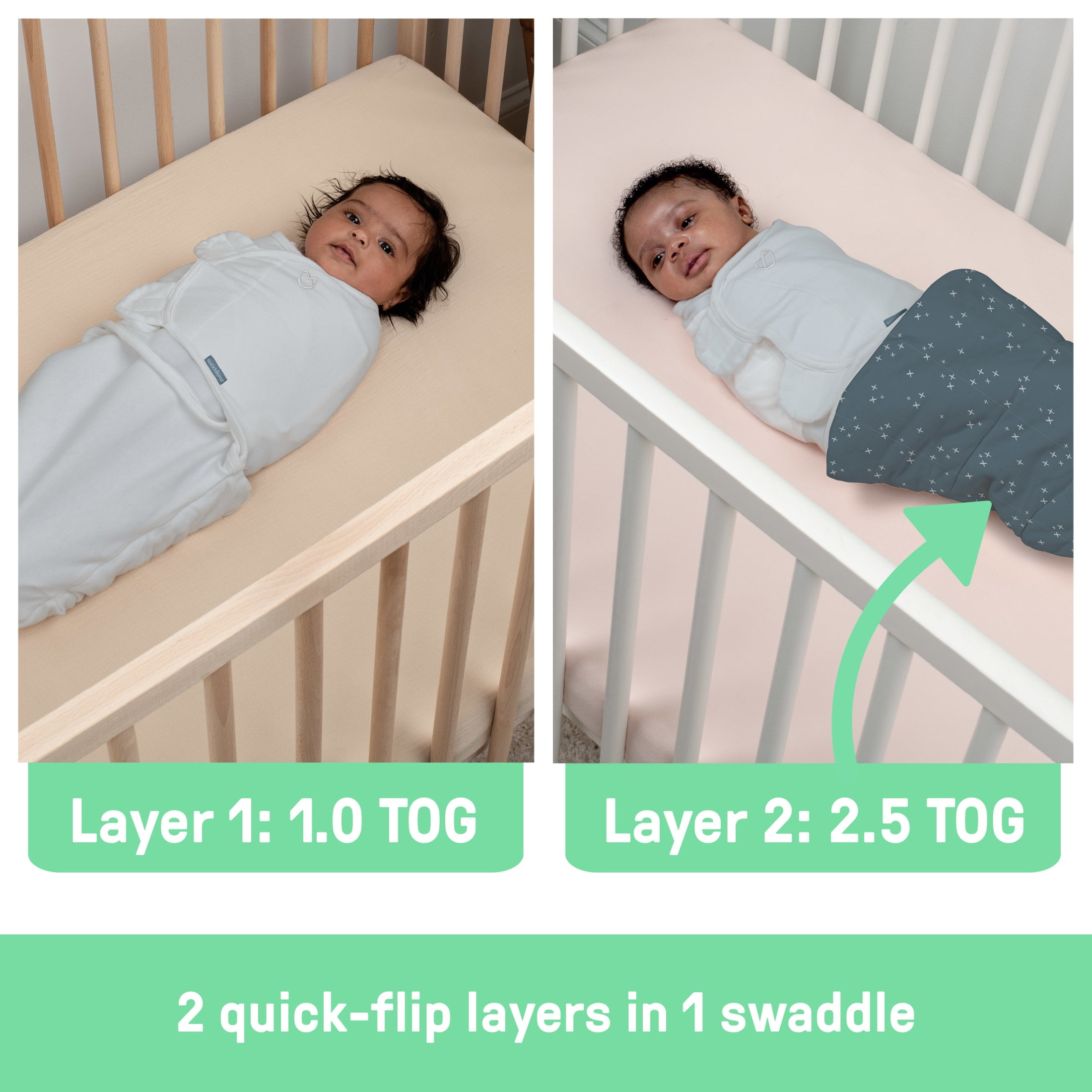 SwaddleMe by Ingenuity All Season Baby Swaddle, 1.0-2.5 TOG, Size 0-3 Months, 7-14 Pounds - Stardust