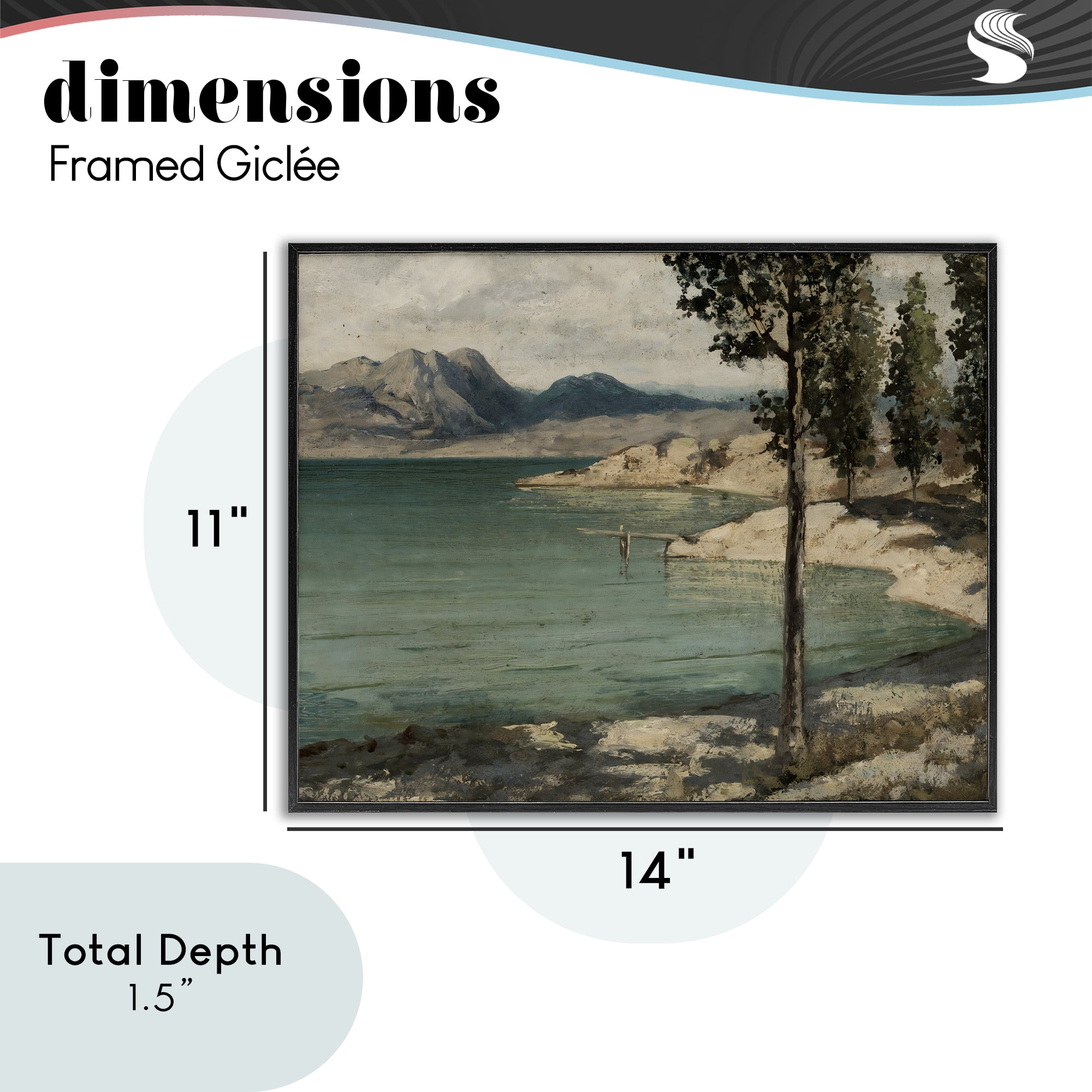 Stupell Industries Tranquil Shore with Trees Black Framed Giclee Art, design by Arlington Prints