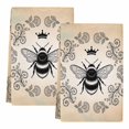 thumbnail image 2 of Vintage Bees Crowns Kitchen Towels Set of 2, Rustic Leaves Rings Brown Gradient Absorbent Dish Towels for Kitchen, Microfiber Hand Towel, Quick Drying Tea Towel for Cleaning Decorative Dishcloths, 2 of 7
