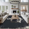 thumbnail image 3 of Summer Nautical Large Area Rugs 8x10 ft Watercolor Ocean Anchor Pattern Retro Black Washable Rug Non Slip Indoor Carpet Absorbent Floor Mat for Living Room Bedroom Dining Room, 3 of 9