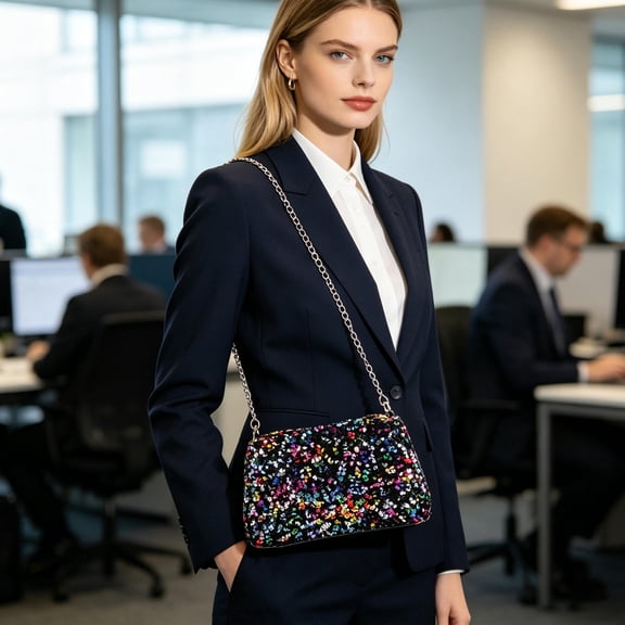 YOSADIER Small Sequin Crossbody Purse for Women, Multicolor Evening Bag with Chain Strap, Party Prom Clutch Shoulder Bag