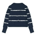 thumbnail image 4 of Tao Tao Middle Big Girls Half Zip Striped Loose Sweater Mock Turtleneck Pullover Fall Fashion Outfit Winter Trendy Clothes Navy 9 Years, 4 of 4