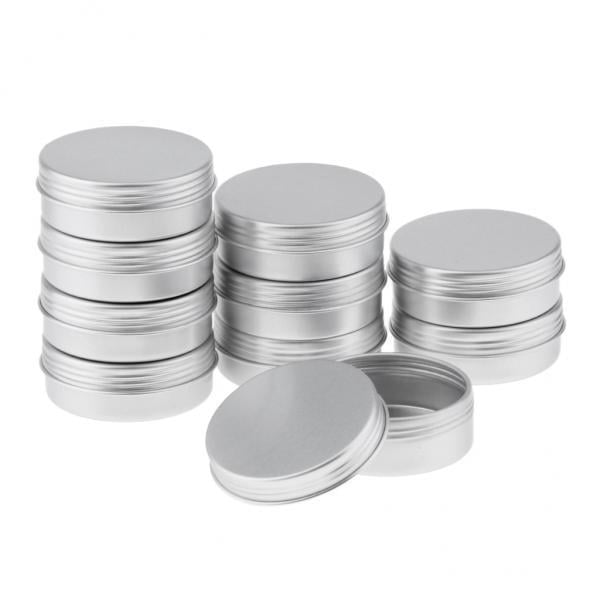 3x Paquete de 5 botels de aluminio , pequeñas y duraderas, para almacenamiento de cosméticos, de 5 piezas / 10 piezas, pteado, 25 ml Sunnimix Latas cosméticas vacías