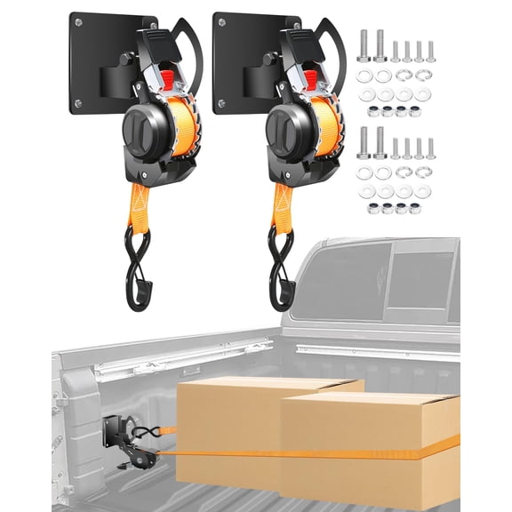 Dual-pivot Telescopic Cargo Box Ratchet Straps for Nissan Frontier, Multi-Angle Rotating Cargo Box Mounting Telescopic Straps, Compatible with 2022-2025 Nissan Frontier Models