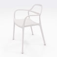 thumbnail image 2 of Olio Designs Dali Plastic Indoor-Outdoor Dining Arm Chair in White, 2 of 8