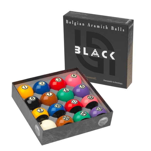 Aramith Tournament BLACK Pool Ball Set - Duramith™ Technology - Regulation 2-1/4" (57.2mm) - Matchroom Multisport TV Edition