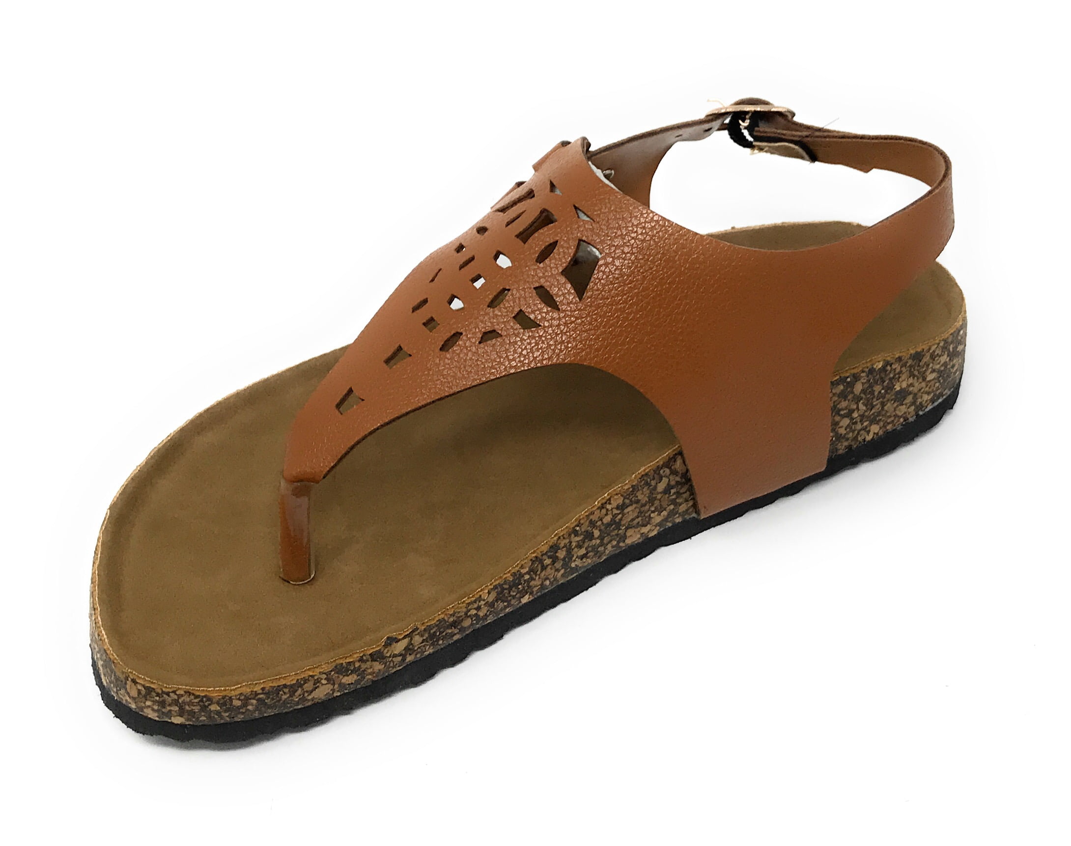 Victoria K Women's Laser Cut Out Cork Sandals