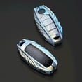 thumbnail image 3 of Zinc Alloy Key Fob Cover,Keychain,Full Protection Car Key Case for Altima Maxima Murano Pathfinder Rogue Sentra Versa Titan XD GTR Armada Smart Keyshell Accessories,Silver Color,For Nissan A, 3 of 8