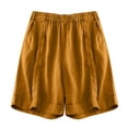 thumbnail image 3 of Women High Waist A-Line Shorts Loose Casual Summer Elastic Wide Leg BeachYellowXXL, 3 of 3