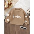 thumbnail image 3 of SUNSIOM Baby Girl Sweater Long Sleeve Flower Letters Knit Pullover Sweatshirt Warm Fall Winter Clothes, 3 of 8