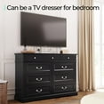 thumbnail image 4 of LINSY HOME Dresser for Bedroom, Long Dresser with 9 Drawers and Antique Handles, Chest of Drawers for Living Room, Entryway and Hallway, Black, 4 of 7