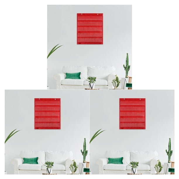 Bewildely Gráfico de bolsillo Gráfico de bolsillo de calendario colgante de doble cara Rojo Type1
