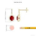 thumbnail image 2 of ANGARA Natural Ruby Dangle Earrings with Floral Diamond Halo in 14K Yellow Gold for Women (Size-5x4mm) | July Birthstone, Birthday, Anniversary, Jewelry Gift for Women | Natural Ruby Earrings, 2 of 7