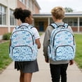 thumbnail image 4 of FKELYI 17 Inch School Backpack for Kids Schoolbag Spacious Book Bag Blue Shark Coral Print Lightweight Casual Daypack with Ergonomic Straps for Student, 4 of 7