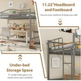 thumbnail image 4 of Loft Bed Twin Size, Metal Twin Loft Bed with Ladder & Safety Guardrail, Space-Saving, Noise Free, No Box Spring Needed, Easy Assembly, 400 Lbs, Gray, 4 of 8