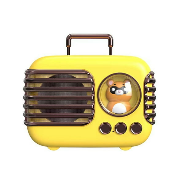 Cute Retro Bluetooth Speaker Mini Luggage Mini Speaker Creative Vintage Lovely Small Speaker Yellow