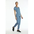 thumbnail image 2 of Elements Women's EL9935 V-Neck Scrub Top and Jogger Scrub Pant Set Ceil Blue Small, 2 of 3