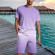 thumbnail image 2 of Blusa de Manga Corta Cuello Redondo Impresión Deportiva Camisa de Ajuste Delgado Poliéster Elástico Cintura Superior para los Hombres, Blusa Casual para el Uso Diario de Verano, 2 of 9