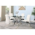 thumbnail image 5 of Alaia Round 51-inch Clear Glass Top Dining Table Chrome, 5 of 7