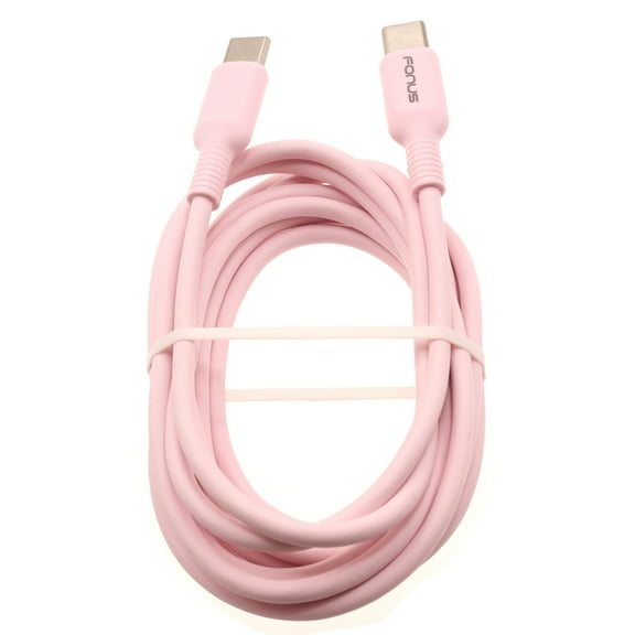 Pink 10ft Long Cable for Nokia C200/C100 Phone - USB-C to Type-C PD Fast Charger Cord Power Wire Sync V4G for Nokia C200/C100 Models
