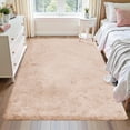 thumbnail image 2 of Goolela 5x7 Area Rug Light Brown Furry Rug Faux Rabbit Rug Fluffy Fur Rug for Living Room Fuzzy Shaggy Luxury Rug for Bedroom, 2 of 9