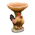 thumbnail image 1 of Cuenco de baño para pájaros de jardín, alimentador de resina, estatua de gallo exterior, escultura de pollo para balcón, atraer pájaros, porche, Patio, 1 of 8