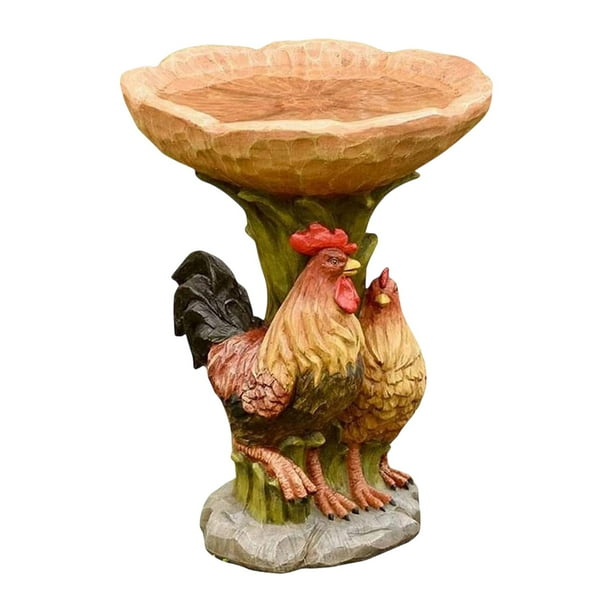 Fuente de agua para aves de jardín, figura decorativa de pájaro, regalo único