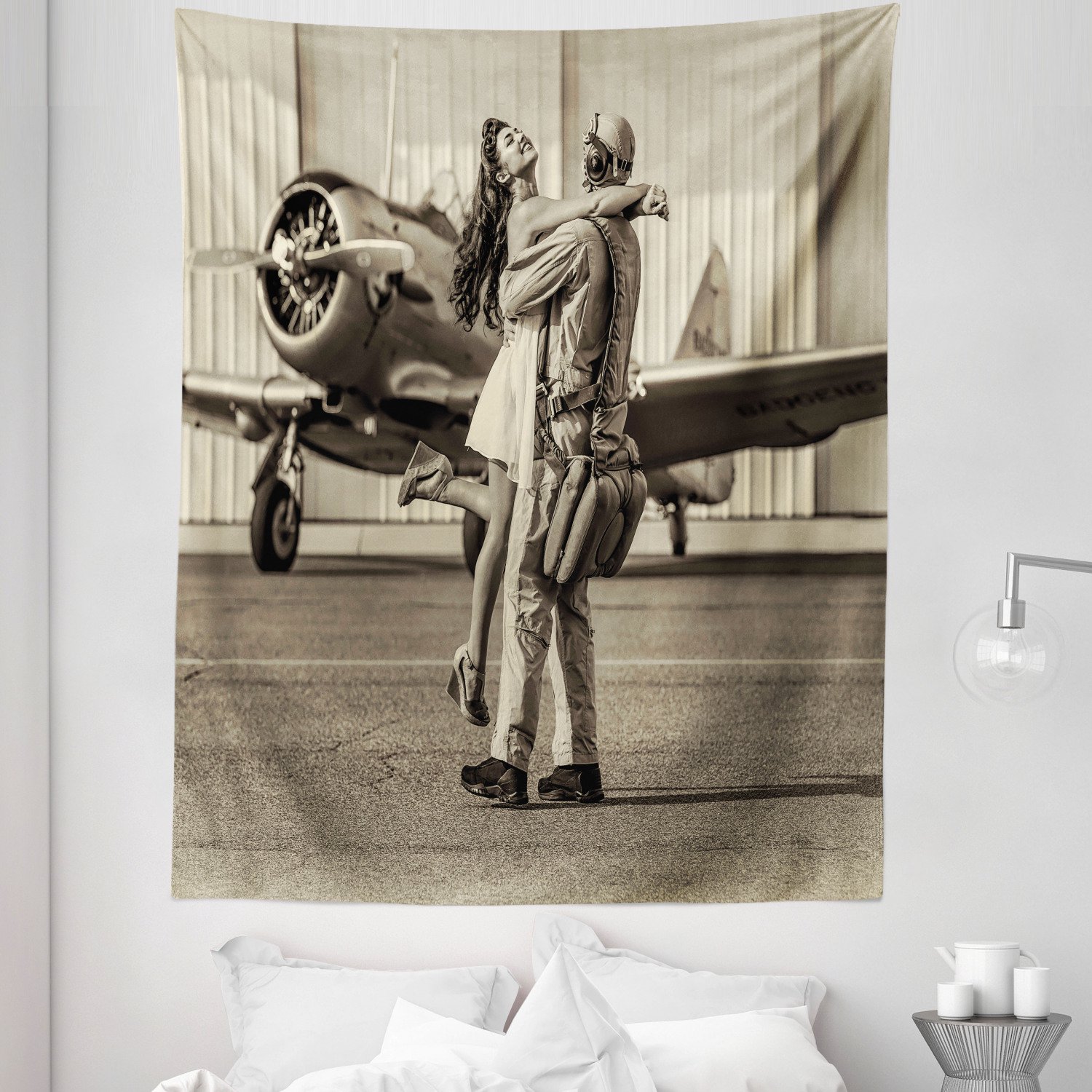 vintage airplane bedroom