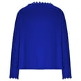 thumbnail image 5 of Womens Lace Tops Long Sleeve Crewneck Casual Dressy Elegant Blouses Fall Loose Solid Color Pullover Shirt Trendy (Blue S), 5 of 5